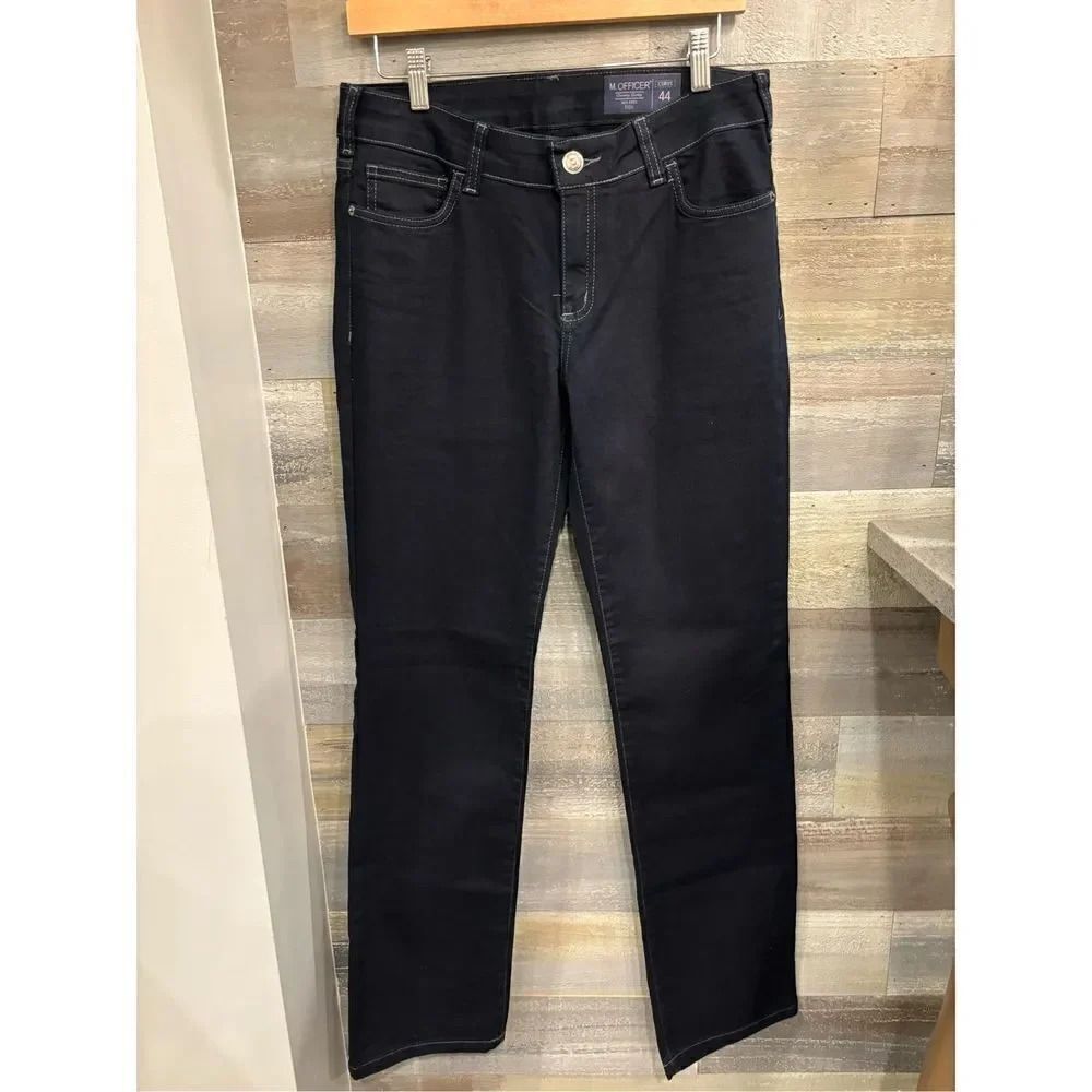 M. Officer 44 (2/4) curvs dark wash straight cut stretchy jeans